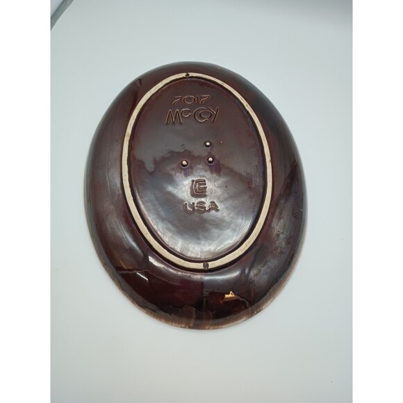 Vintage Hull Pottery Brown Drip Glaze 13” Oval Meat Platter 7017 - Picture 3 of 4